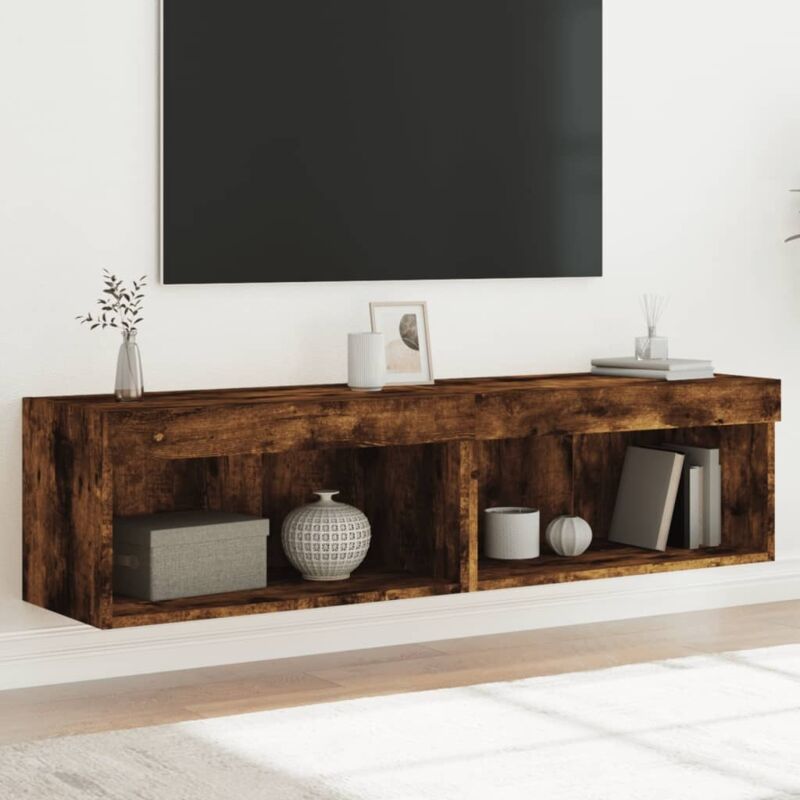 Vidaxl - Tv-schränke Mit Led-leuchten 2 Stk. Räuchereiche 60x30x30 Cm