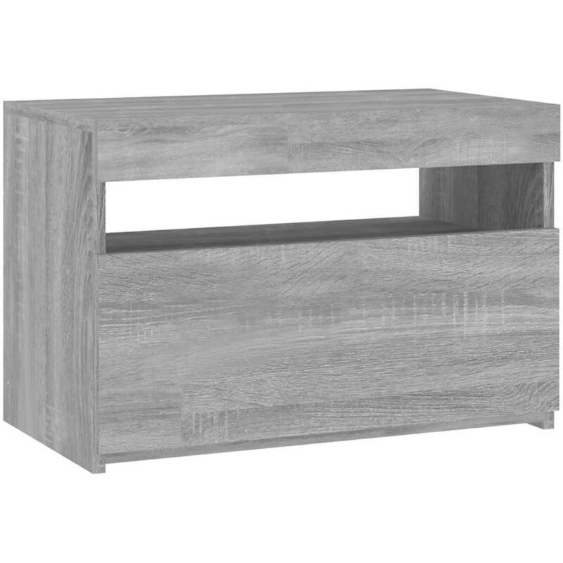 Vidaxl - Tv-schrank Mit Led-leuchten Grau Sonoma 60x35x40 Cm