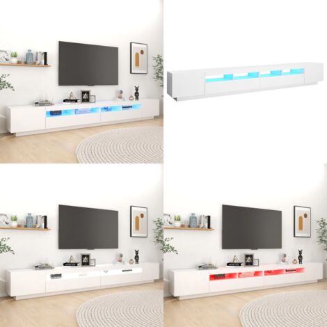 VIDAXL TV-Schrank mit LED-Leuchten Weiß 300x35x40 cm - TV-Schrank - TV-Schränke - Home & Living