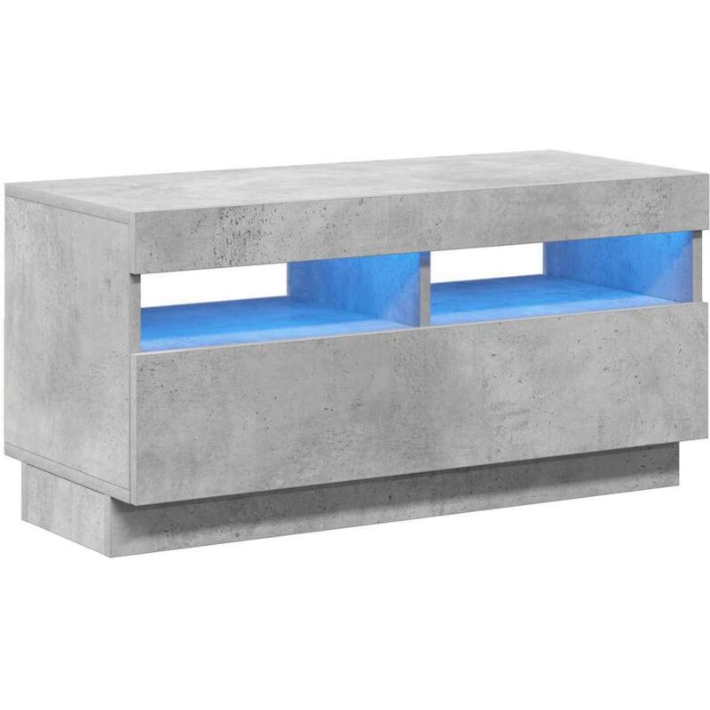 Vidaxl - Tv-schrank Mit Led-beleuchtung Betongrau 80x35x40 Cm