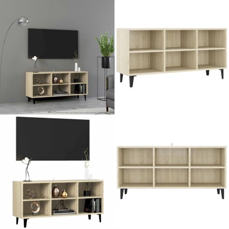TV-Schrank mit Metallbeinen Sonoma-Eiche 103,5x30x50 cm - Holzschrank - Metallbeine