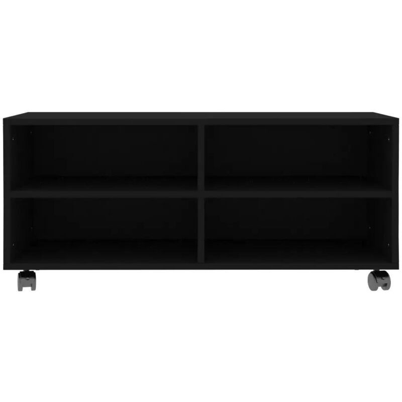 Vidaxl - Tv-schrank Mit Rollen Schwarz 90x35x35 Cm Holzwerkstoff