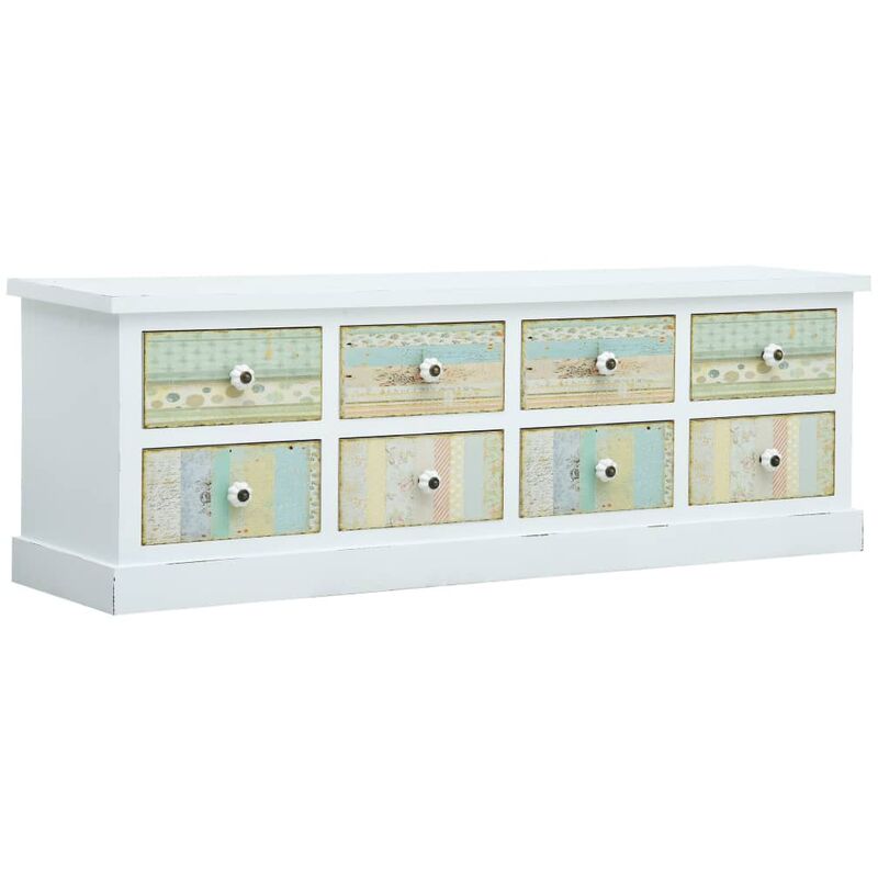 TV-Schrank mit Schubladen Weiß 120 x 30 x 40 cm MDF - Weiß - Vidaxl
