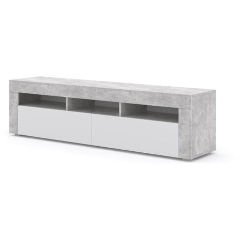 TV-Schrank MORENO 160 cm hängend oder stehend helles beton / weiß matt