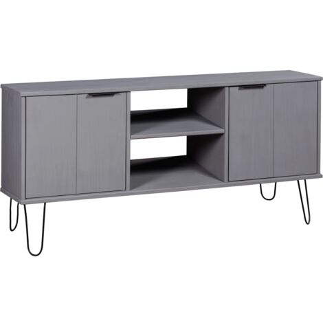 TV-Schrank New York Grau Massivholz Kiefer vidaXL