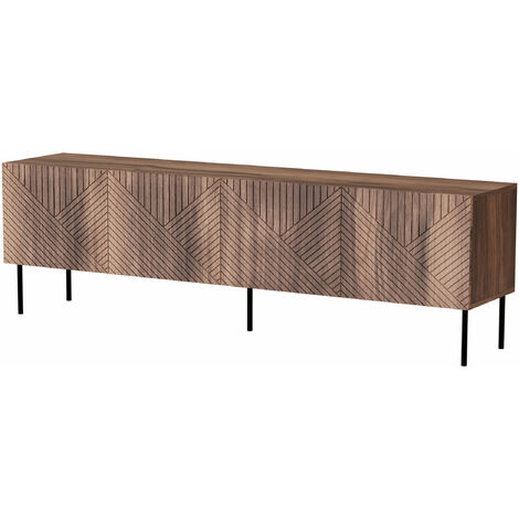 BIM FURNITURE TV Schrank NOCCIOLA 190 cm 4D gefräste fronten warmian walnuss