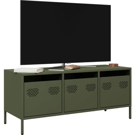TV-Schrank Olivgrün 101,5x39x43,5 cm Kaltgewalzter Stahl vidaXL184817