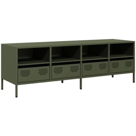 TV-Schrank Olivgrün 135x39x43,5 cm Kaltgewalzter Stahl vidaXL