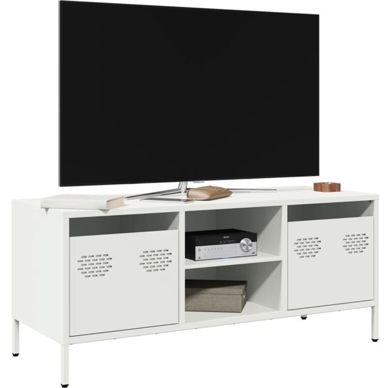 Vidaxl - Tv-schrank Weiß 101, 5x39x43, 5 Cm Kaltgewalzter Stahl