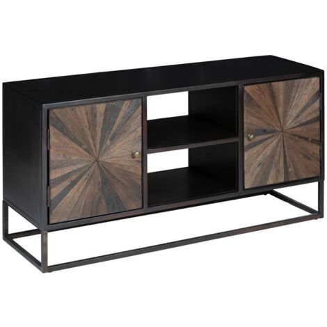 TV -Schrank Origins, 2 Türen, Metall und recyceltes Holz