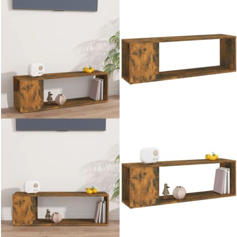 TV-Schrank Räuchereiche 100x24x32 cm Holzwerkstoff - TV Schrank - Holzmöbel - Wohnzimmerschrank - Regal - Entertainment Center - Home & Living