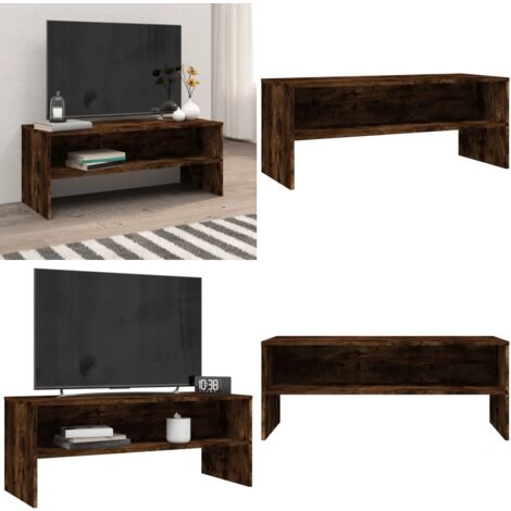 TV-Schrank Räuchereiche 100x40x40 cm Holzwerkstoff - TV Schrank - Holzmöbel - Wohnzimmerschrank - Fernsehtisch - Regal - Home & Living
