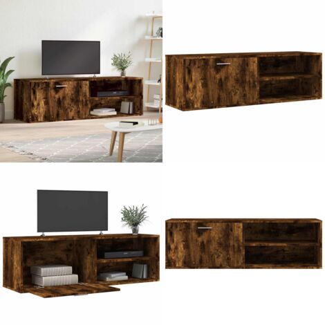 TV-Schrank Räuchereiche 120x34x37 cm Holzwerkstoff - TV Schrank - Holzwerkstoff Möbel - Wohnraum Einrichtung - Fernsehtisch - Regal - Home & Living
