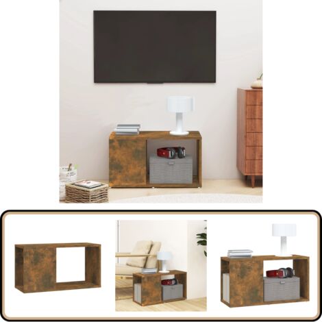 TV-Schrank Räuchereiche 60x24x32 cm Holzwerkstoff - TV Schrank - Holzmöbel - Wohnzimmerschränke - Regal - Medienregal