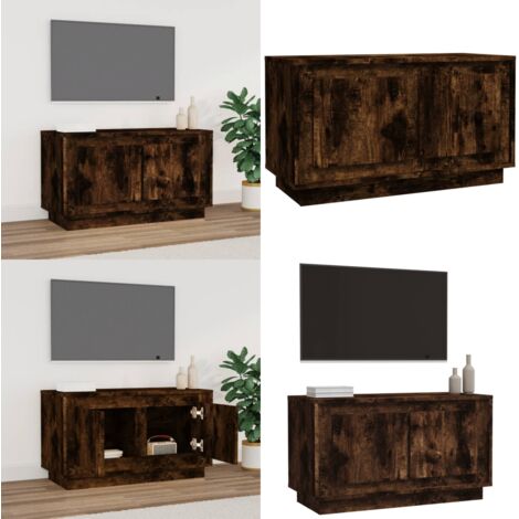TV-Schrank Räuchereiche 80x35x45 cm Holzwerkstoff - TV-Schrank - Holzmöbel - Fernsehtisch - Wohnzimmermöbel - Holzwerkstoff Möbel - Home & Living