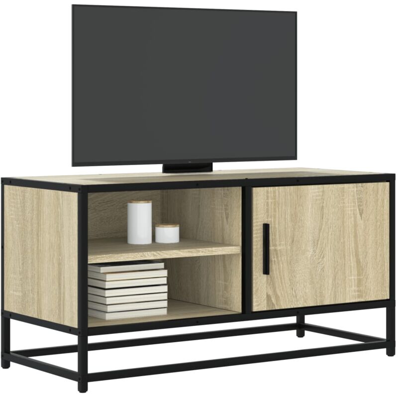 Vidaxl - Tv-schrank Sonoma-eiche 80x34, 5x40 Cm Holzwerkstoff Und Metall