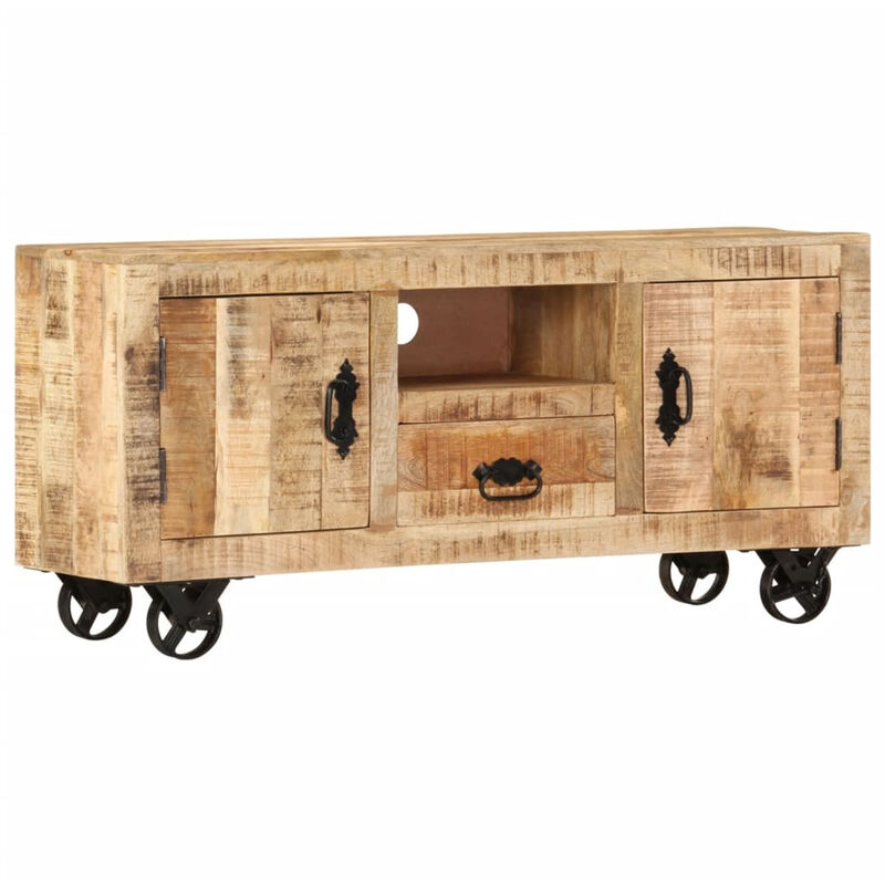 Asupermall - Tv-Schrank Raues Mangoholz 120 X 30 X 50 Cm
