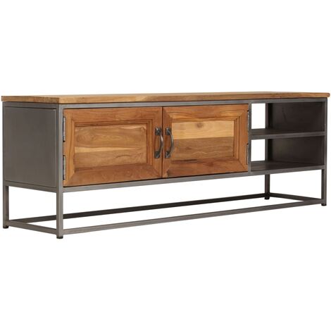 TV-Schrank Recyceltes Teak und Stahl 120 x 30 x 40 cm vidaXL - Braun