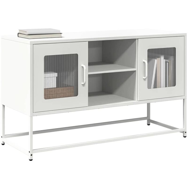 Tv-schrank Weiß 100, 5x39x60, 5 Cm Stahl - Vidaxl