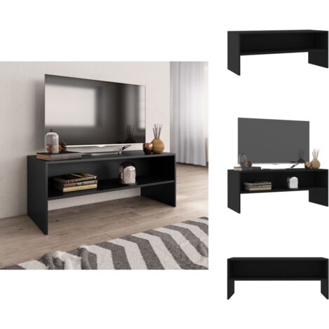 TV-Schrank Schwarz 100x40x40 cm Holzwerkstoff - TV Schrank - Holzscherank - Fernsehschränkchen - Schwarz - Regal