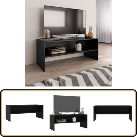 TV-Schrank Schwarz 100x40x40 cm Holzwerkstoff - TV Schrank - Holzscherank - Fernsehschränkchen - Schwarz - Regal