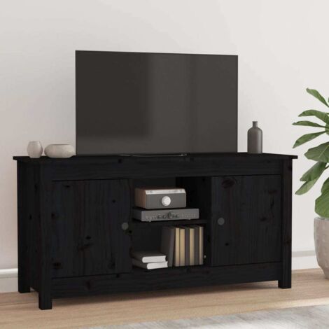 TV-Schrank Schwarz 103x36,5x52 cm Massivholz Kiefer vidaXL