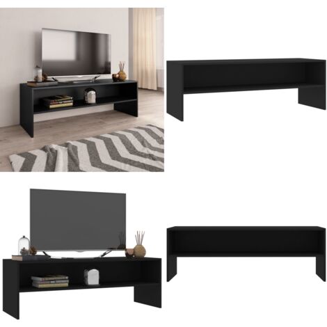 TV-Schrank Schwarz 120x40x40 cm Holzwerkstoff - TV Schrank - Holzscherz - Fernsehschränkchen - Wohnzimmerschrank - Schwarz - Home & Living