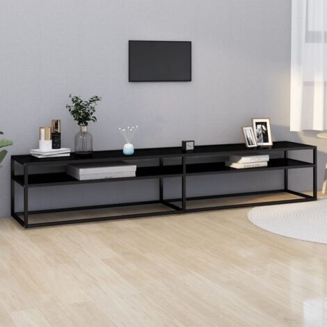 TV-Schrank Schwarz 220x40x40,5 cm Hartglas vidaXL25469