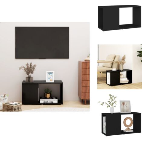 TV-Schrank Schwarz 60x24x32 cm Holzwerkstoff - TV-Schrank - Holzwerkstoff - Schwarz - Wohnzimmermöbel - Fernseherregal