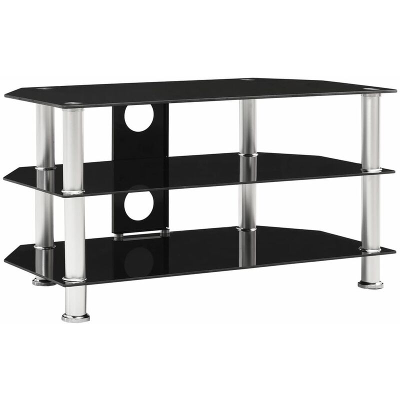 TV-Schrank Schwarz 75x40x40 cm Hartglas