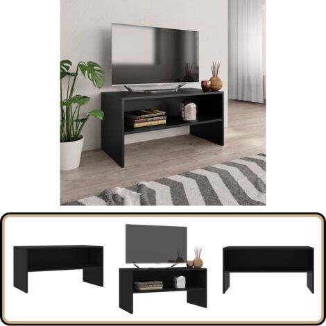 TV-Schrank Schwarz 80x40x40 cm Holzwerkstoff - TV Schrank - Holzscherz - Schwarz - Fernsehschränkchen - Regal