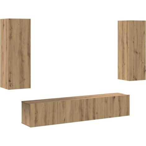 TV-Schrank-Set 4 pcs Artisan-Eiche 80 cm breit Holzwerkstoff vidaXL