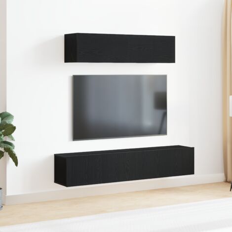 TV-Schrank-Set 6 pcs Schwarz Eichen-Optik 160 x 30 x 27 cm vidaXL