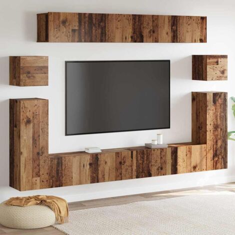 TV-Schrank-Set 8 pcs Altholz Mittel 30,5 x 30 x 30 cm vidaXL