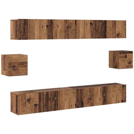 TV Schrank Set Altholz 6 pcs Altholz Mittel Massives Altholz vidaXL