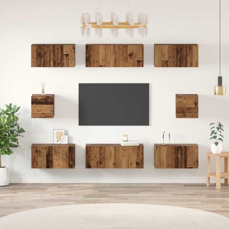 TV-Schrank Set Wandmontiert Altholz Holzwerkstoff vidaXL