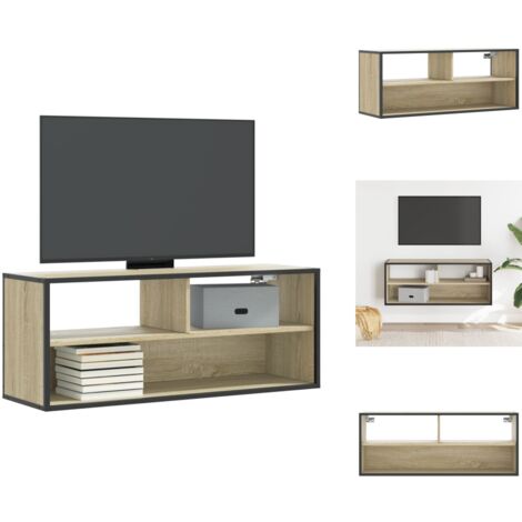 TV-Schrank Sonoma-Eiche 100x31x39,5 cm Holzwerkstoff und Metall - TV-Schrank - TV-Schränke - HiFi-Schrank - Medienschrank