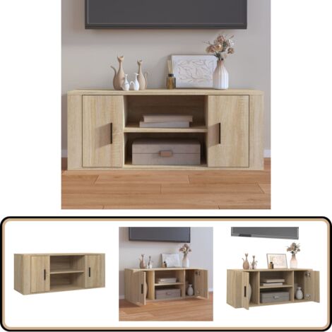 TV-Schrank Sonoma-Eiche 100x35x40 cm Holzwerkstoff - TV-Schrank - Holzwerkstoff Möbel - Sonoma-Eiche - Fernsehtisch - Wohnzimmermöbel