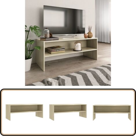 TV-Schrank Sonoma-Eiche 100x40x40 cm Holzwerkstoff - TV Schrank - Holzwerkstoff Möbel - Wohnraum Dekoration - Sonoma Eiche - Fernseher Stand