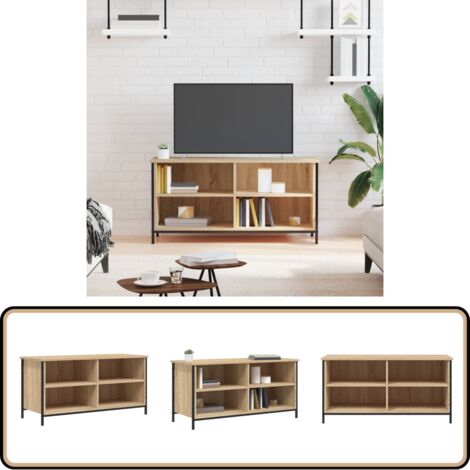 TV-Schrank Sonoma-Eiche 100x40x50 cm Holzwerkstoff - TV Schrank - Holzwerkstoff - Eiche - Industrieller Stil - Wohnraum