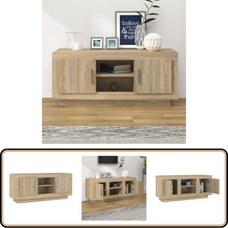 TV-Schrank Sonoma-Eiche 102x35x45 cm Holzwerkstoff - TV-Schrank - Holzwerkstoff Möbel - Sonoma-Eiche - Wohnwand - Entertainment Center