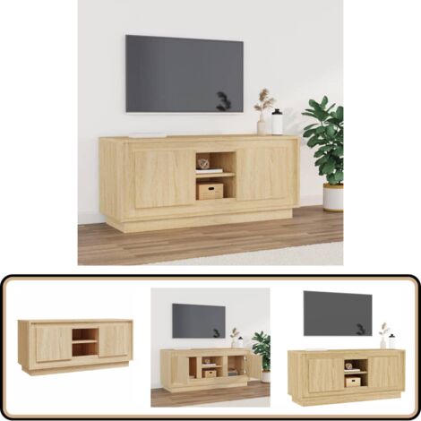 TV-Schrank Sonoma-Eiche 102x35x45 cm Holzwerkstoff - TV-Schrank - Holzwerkstoff - Sonoma-Eiche - Wohnzimmermöbel - Fernsehtisch