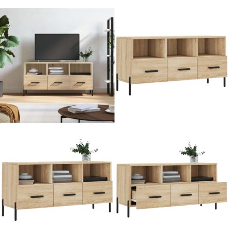 TV-Schrank Sonoma-Eiche 102x36x50 cm Holzwerkstoff - TV Schrank - Holzwerkstoff - Sonoma Eiche - Fernsehtisch - Wohnzimmermöbel - Home & Living