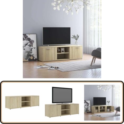TV-Schrank Sonoma-Eiche 120x34x37 cm Holzwerkstoff - TV Schrank - Holzwerkstoff - Sonoma Eiche - Wohnwand - Fernseher Regal