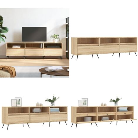 TV-Schrank Sonoma-Eiche 150x30x44,5 cm Holzwerkstoff - TV-Schrank, TV-Schränke, TV-Ständer, TV-Board, TV-Bank, TV Sideboard, Fernsehschrank, HiFischrank, Medienschrank, Entertainment-Center, Fernsehko