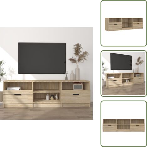 TV-Schrank Sonoma-Eiche 150x33,5x45 cm Holzwerkstoff - TV Schrank - Holzwerkstoff Möbel - Wohnwand - Entertainment Center - Regal