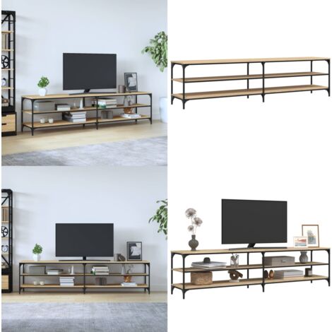 VIDAXL TV-Schrank Sonoma-Eiche 200x30x50 cm Holzwerkstoff und Metall - TV-Schrank - TV-Schränke - Home & Living
