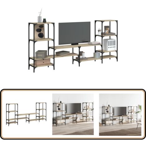 TV-Schrank Sonoma-Eiche 206,5x28,5x95 cm Holzwerkstoff - TV Schrank - Holzwerkstoff - Sonoma Eiche - Wohnzimmermöbel - TV Stand