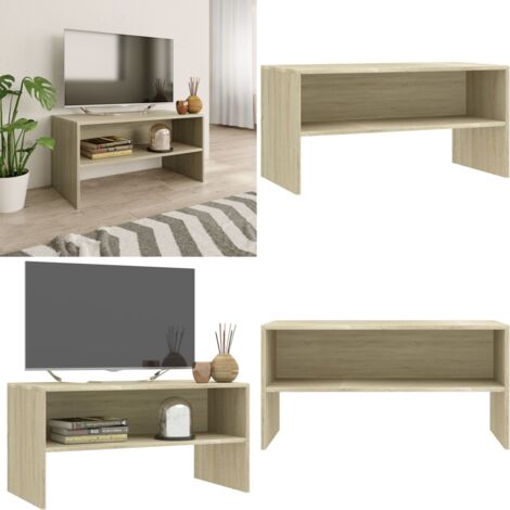 TV-Schrank Sonoma-Eiche 80x40x40 cm Holzwerkstoff - TV Schrank - Holzwerkstoff Möbel - Wohnraum Dekoration - Fernseher Standregal - Sideboard - Home & Living