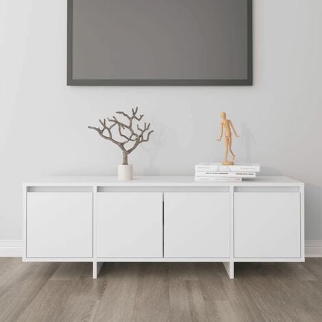 TV-Schrank TV-Lowboard Fernsehschrank Weiß 120x30x40,5 cm Holzwerkstoff BRYJ420807 BonneVie